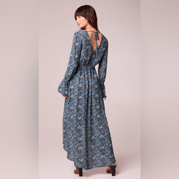 JEWEL TEAL FLORAL WRAP MAXI DRESS - Picture 4 of 5